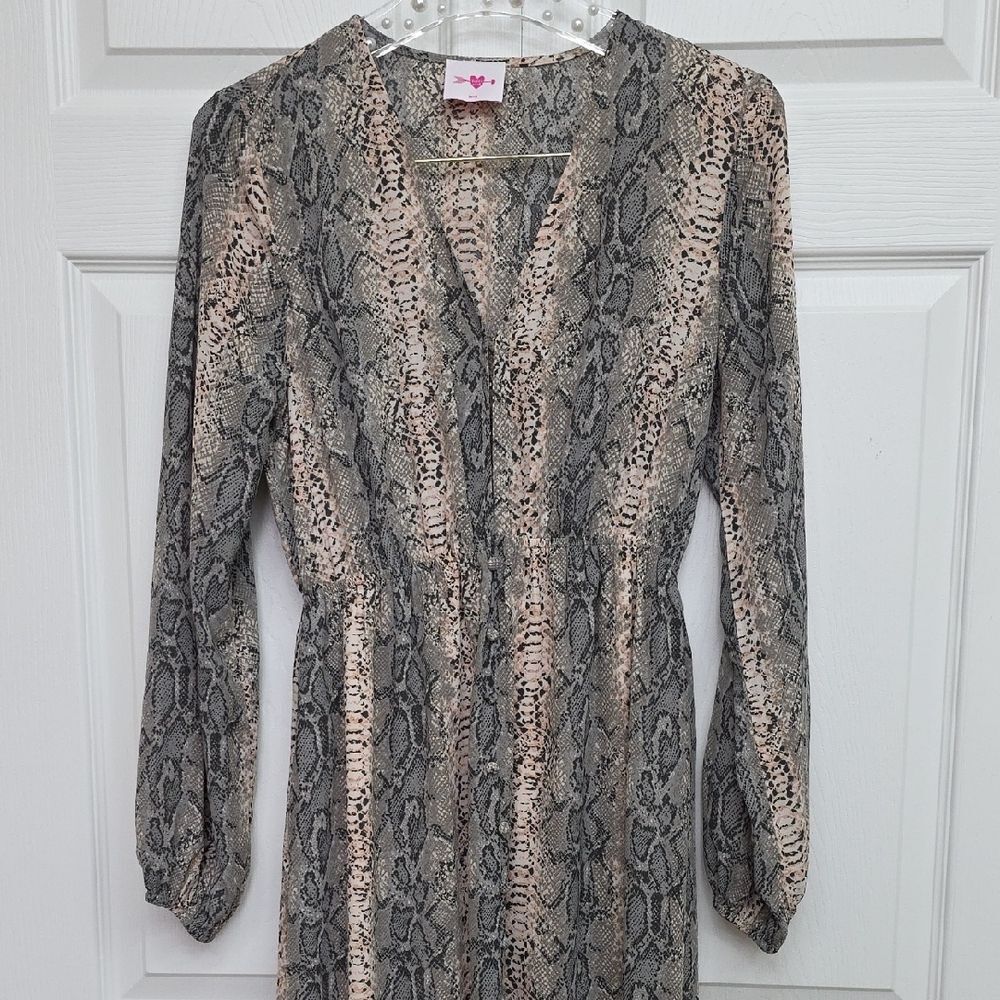 5 For $25 Buddy Love Snake Print Maxi Dress - Picture 3 of 7